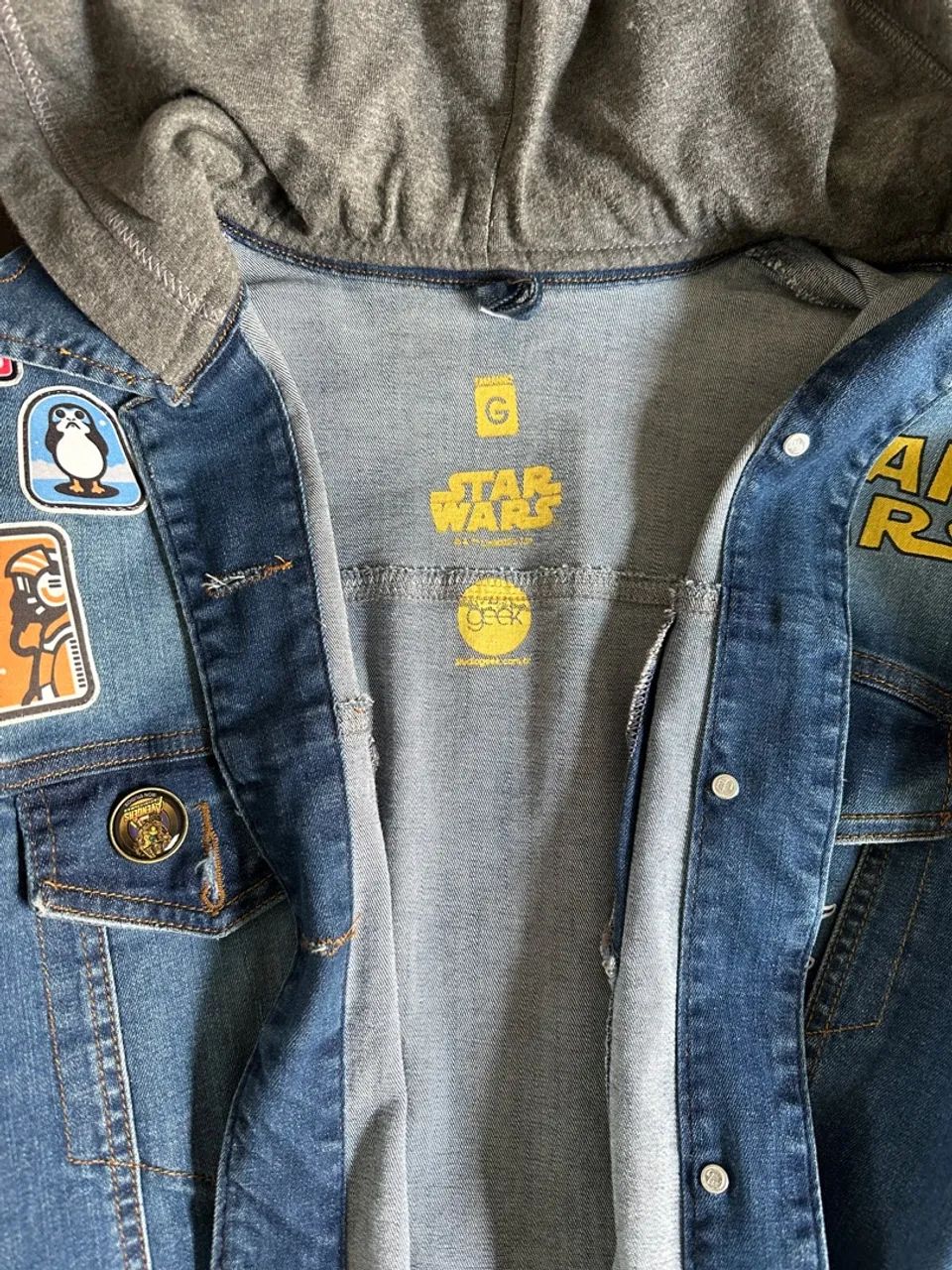 Jaqueta Jeans Star Wars com Capuz e Patches Studio Geek - Foto 3