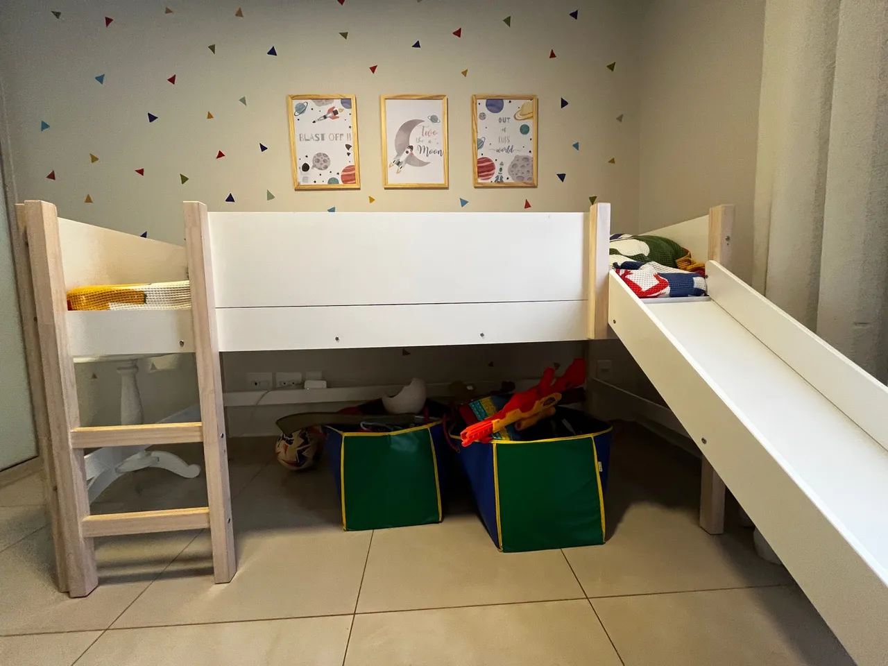 Cama Infantil com Escorregador + colchão  - Foto 2