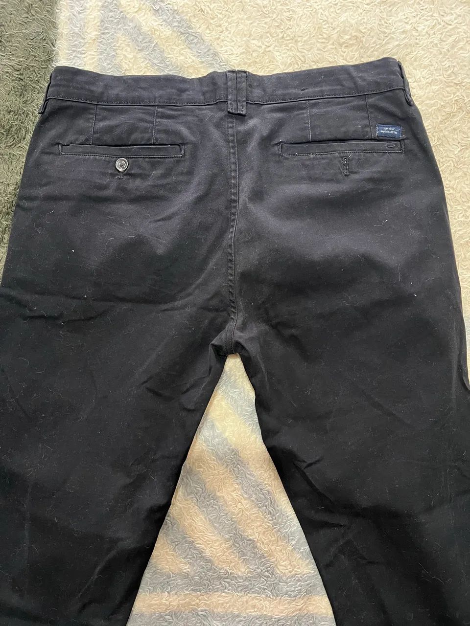 calça chino preta zara man masculina casual/alfaiataria Roupas