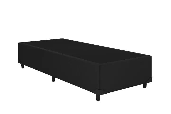 Base Box Solteiro blindada Preta - 88 x 188 x 36 cm