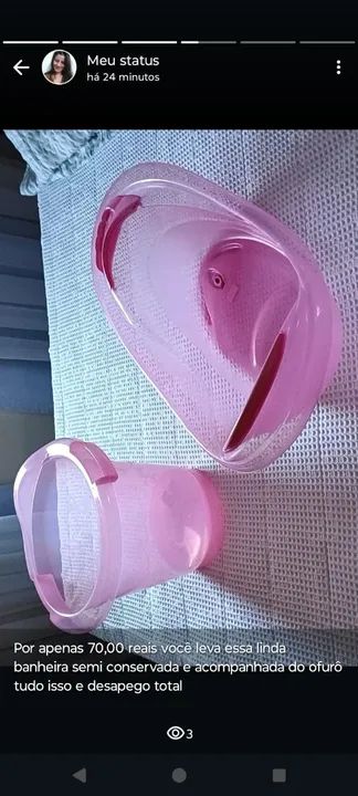 Banheira para bebê acompanhada de um ofurô 