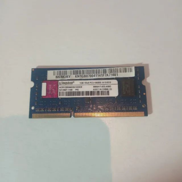 Kingston RAM Memory 1GB DDR3 1333MHz SO-DIMM – ACR128X64D3S1333C9 USED64739261010177120