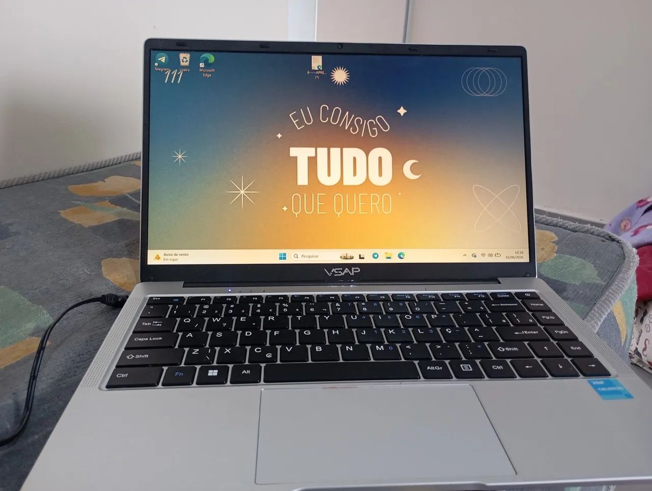 NOTEBOOK Intel Celeron, 8 GB de RAM, 256 Gb, SSD, Windows 11, 14 polegadas, prata