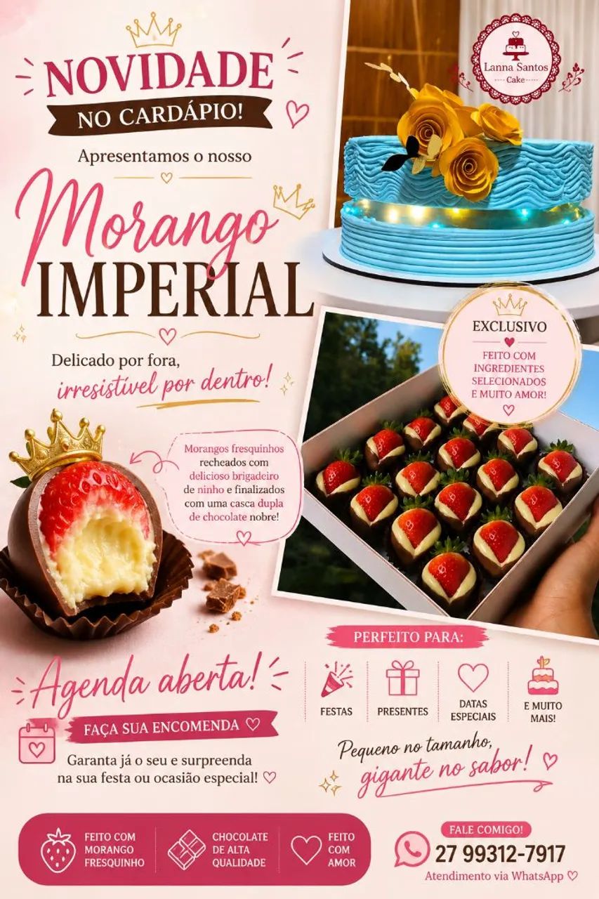 Bolos, doces e salgados tudo para seu evento 