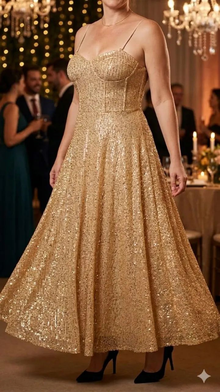 Vestido de Festa Dourado - Foto 2
