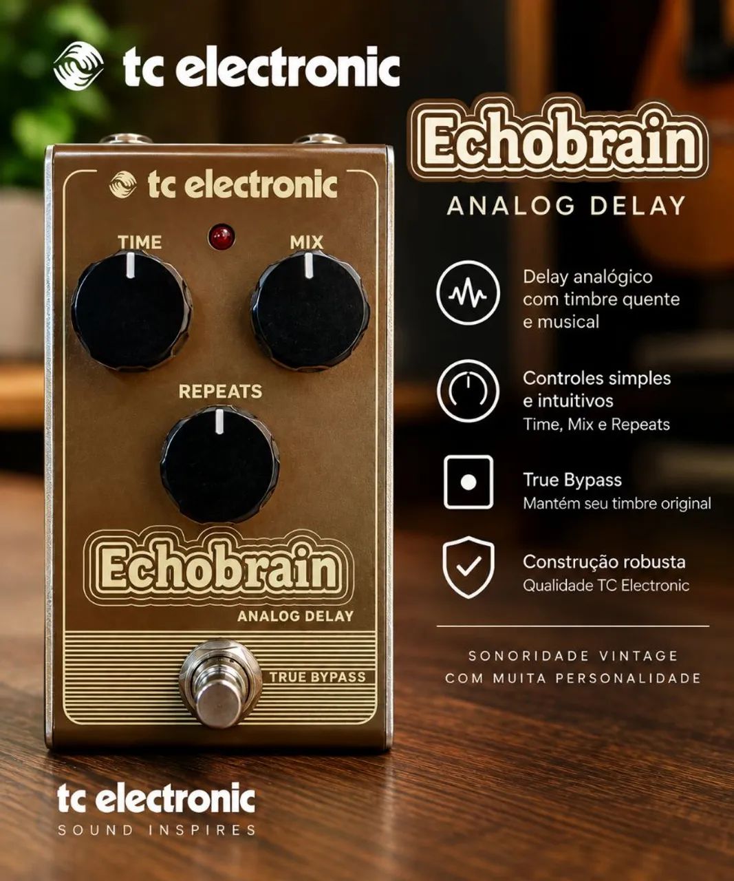 Pedal Delay Analógico Echobrain TC Eletronic 