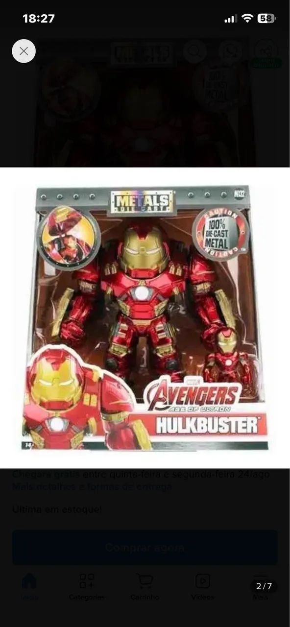 Homem de Ferro Die cast Metal DTC - Foto 5