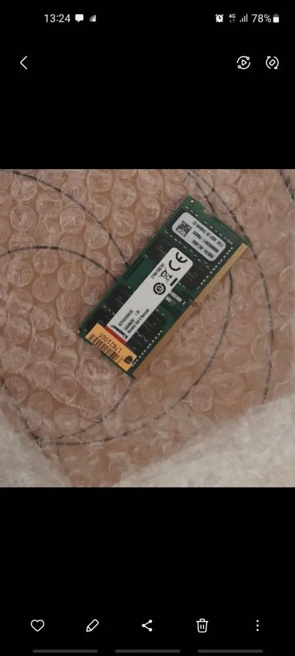  Memória de 32GB SODIMM DDR4 3200Mhz 2Rx8 1,2V para Notebooks.