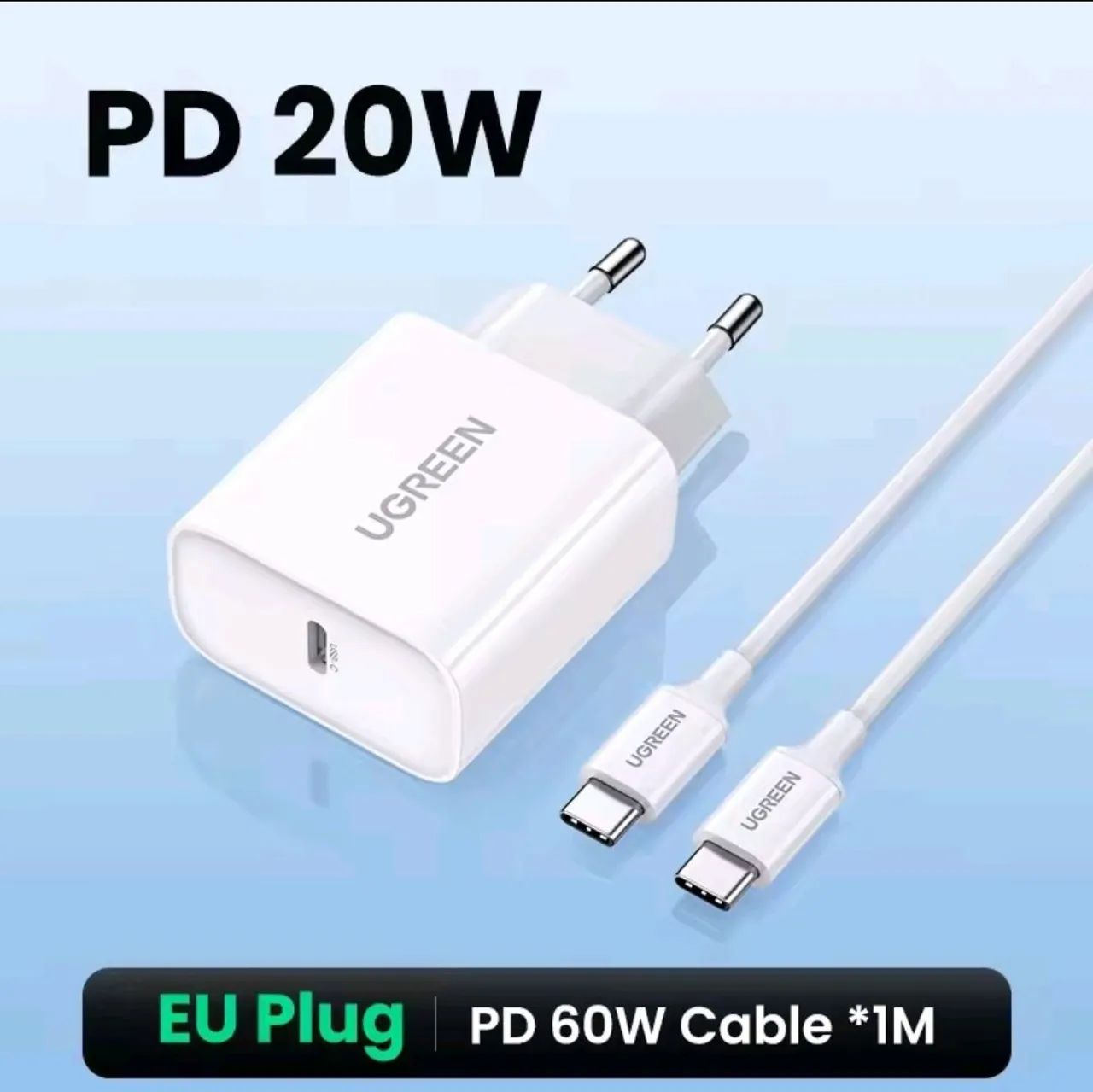 Carregador Ugreen Tipo C 20w Com Cabo