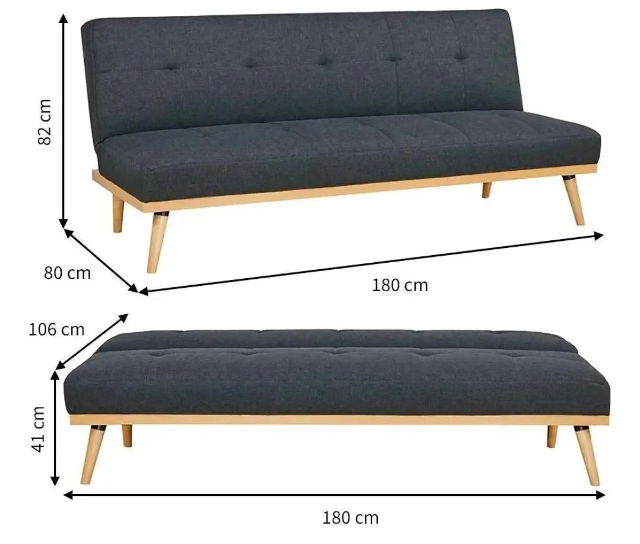 Sofá Cama 3 lugares Casal Córsega Cinza Escuro - Foto 4