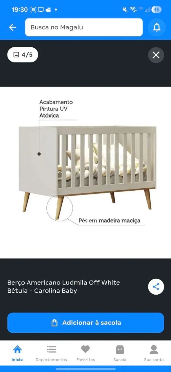 Vendo berço americano novo 