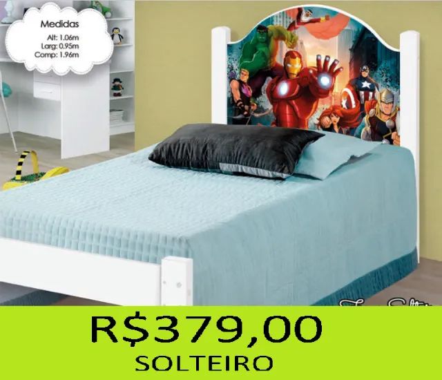 Cama solteiro adesivada super resistente