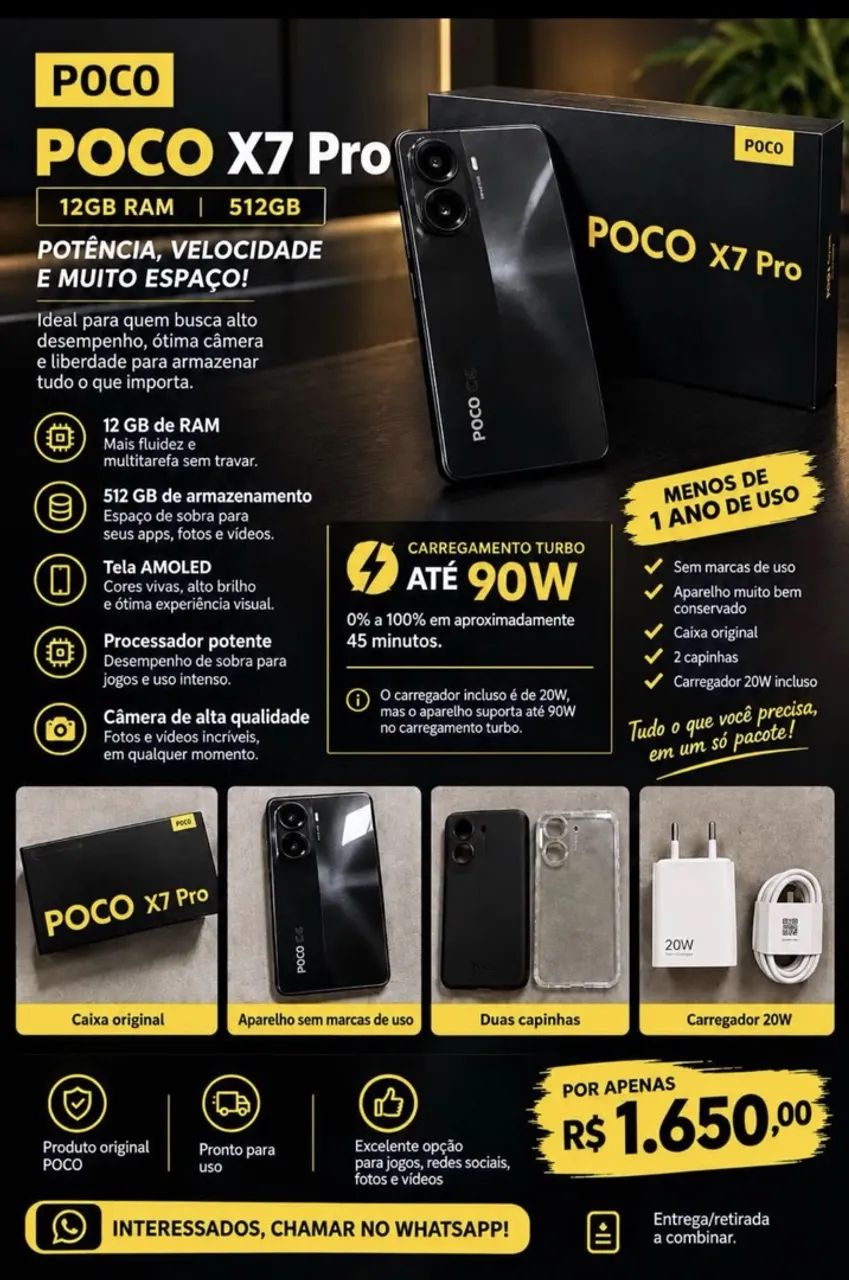 Vende-se POCO X7 pro 12/512