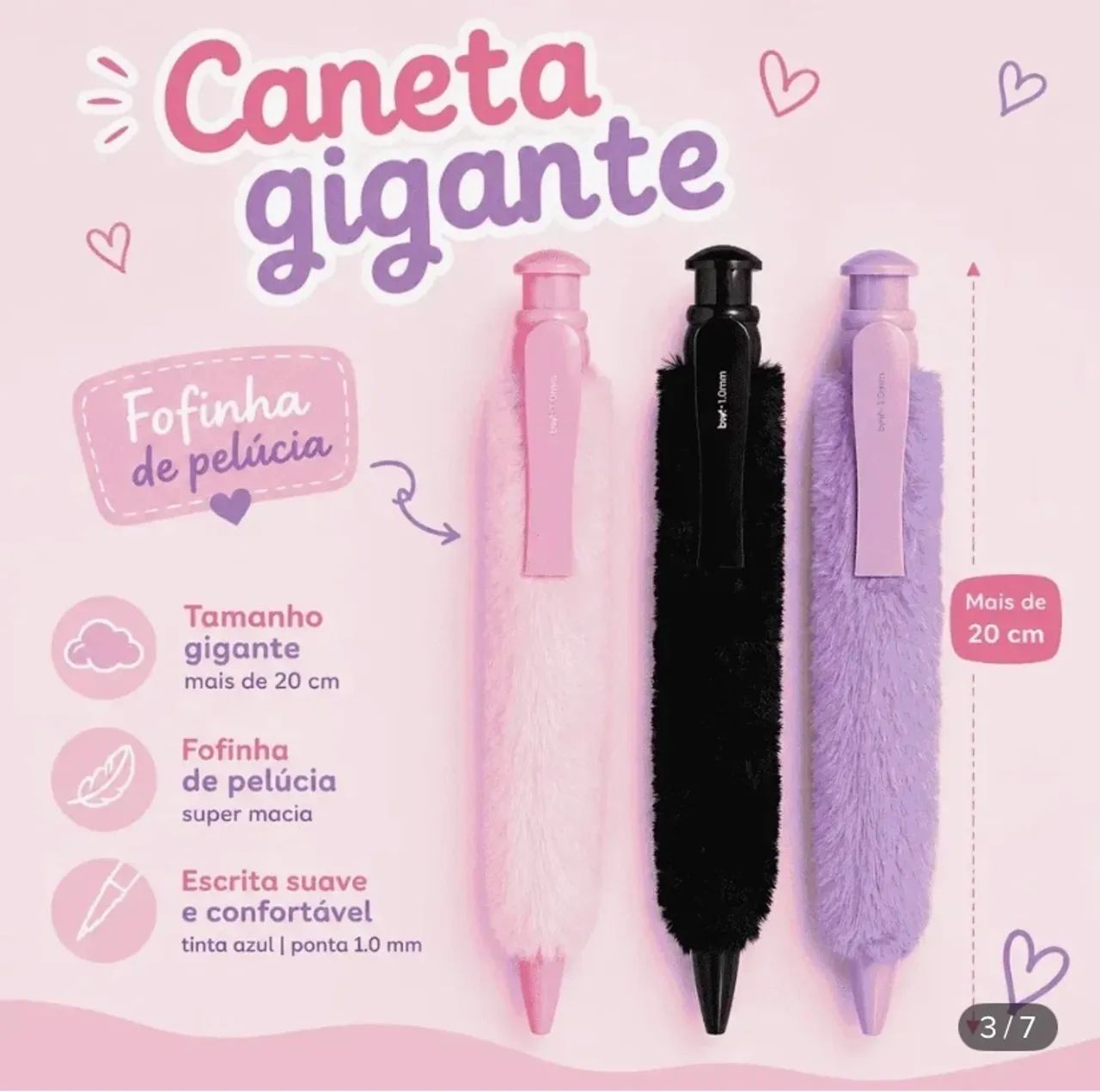 Caneta Brw Infinity Plush Unidade Rosa - Foto 2