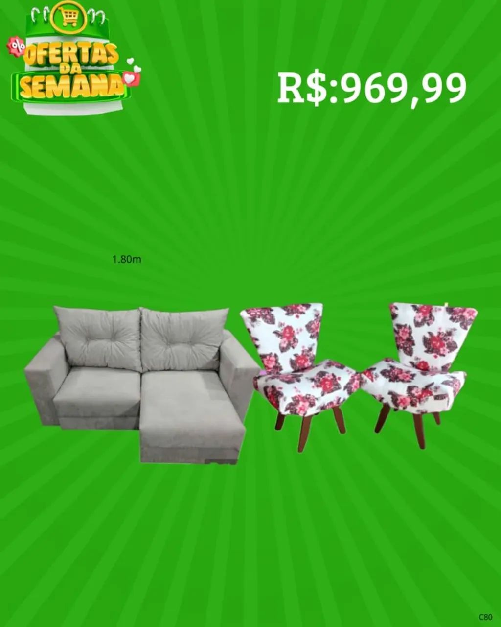 Sofá retrátil 1.80m várias cores + 2 poltronas / pague na entrega 