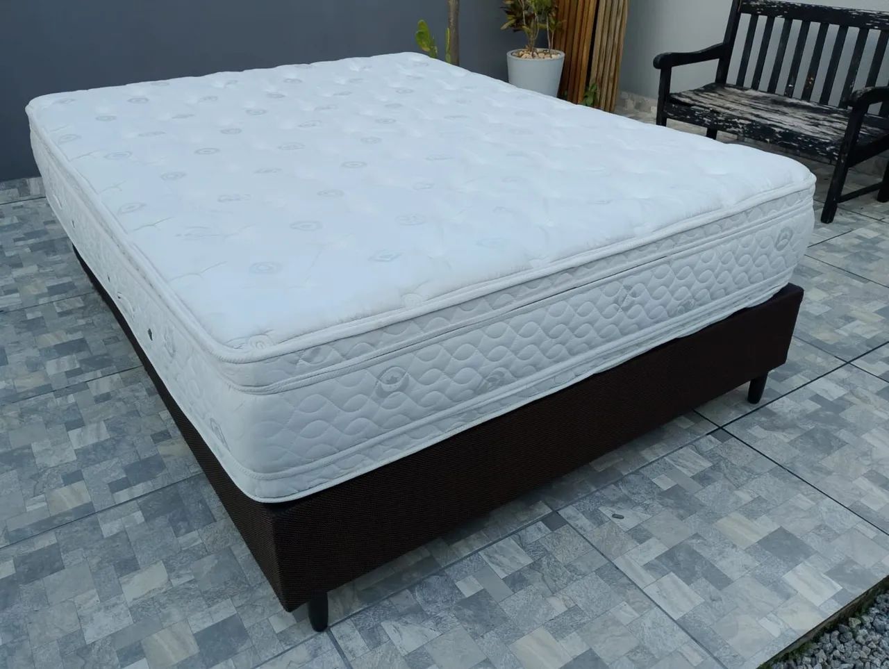 Cama Box Queen Size BASE NOVA E COLCHÃO CASTOR - Foto 5