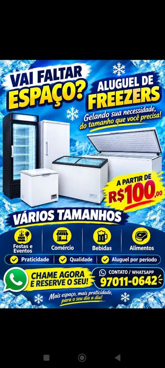 ALUGUEL DE FREEZER 