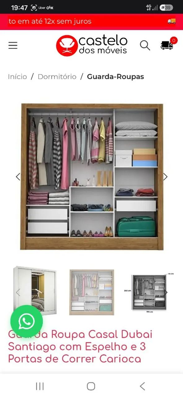 Guarda Roupa Casal Dubai  - Foto 4
