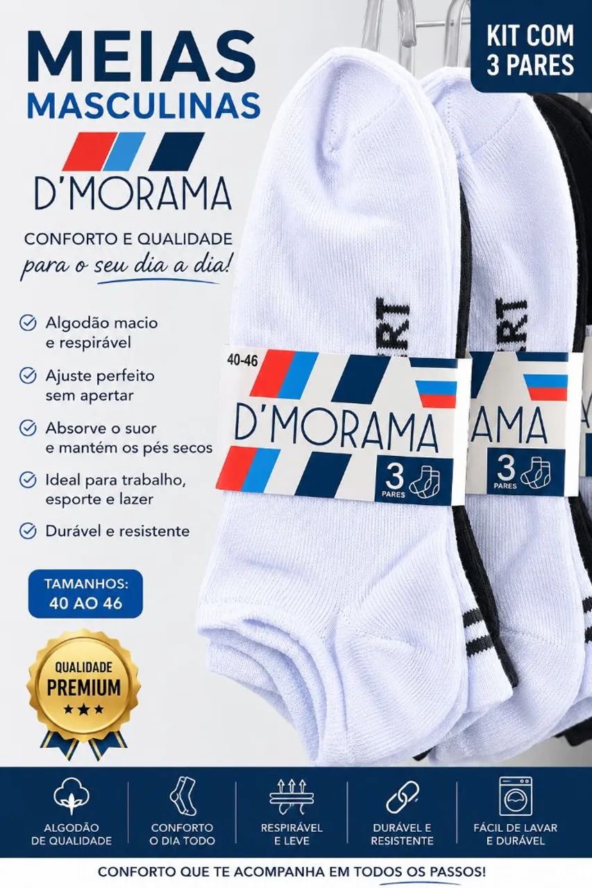 Kit meias 3 pares - Foto 3