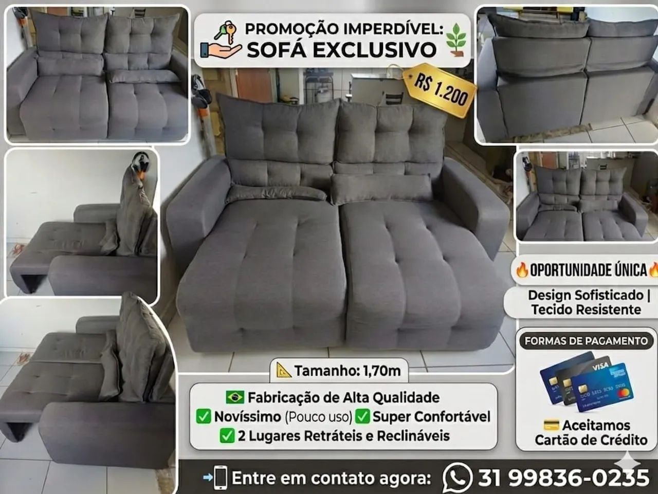 Sofa retrátil novíssimo 