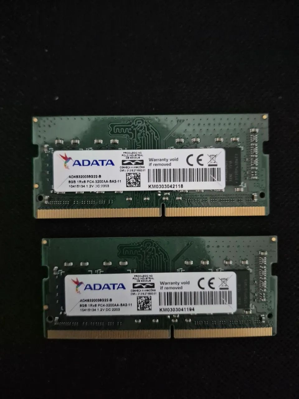 2x Memorias Ram Notebook