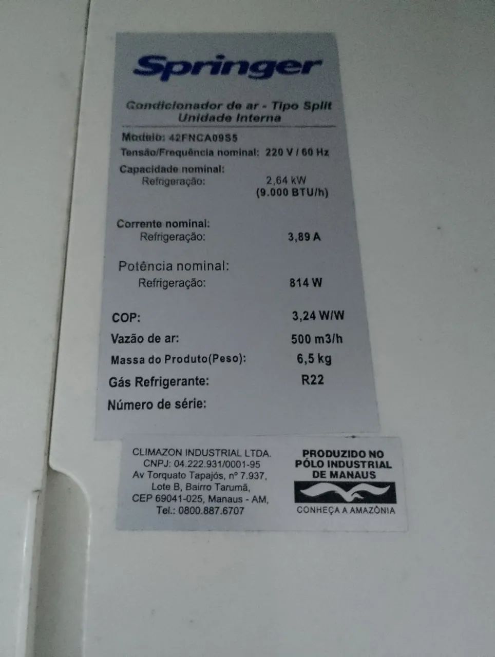 Ar condicionado Springer 9 mil BTU - Foto 2