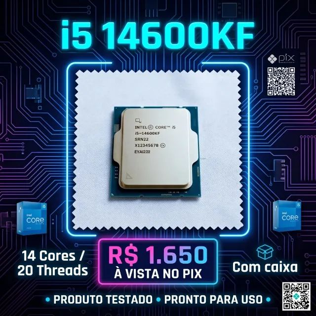 Processador Intel Core i5-14600KF - 16 Núcleos / 20 Threads 5.6 GHz