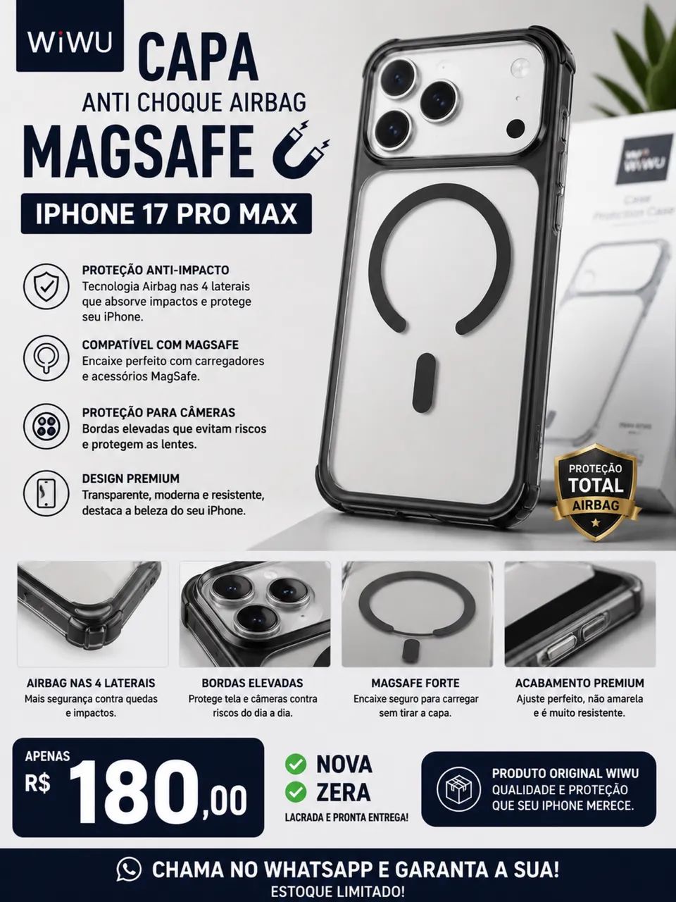 Capa de iphone 17 pro max 
