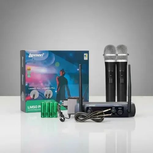 Microfone Sem Fio Lexsen LM-258U UHF - Duplo - Foto 4