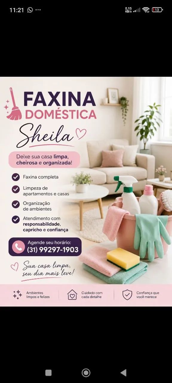 Limpeza residencial e comercial 