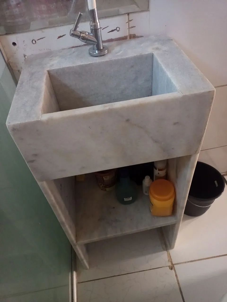Marble sink. Note: We also have the baseboard.