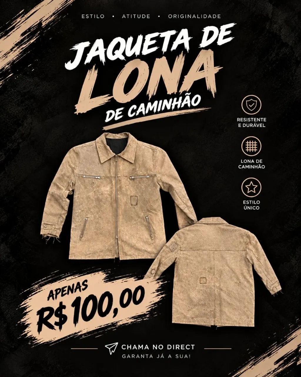 Jaqueta lona de caminhão 
