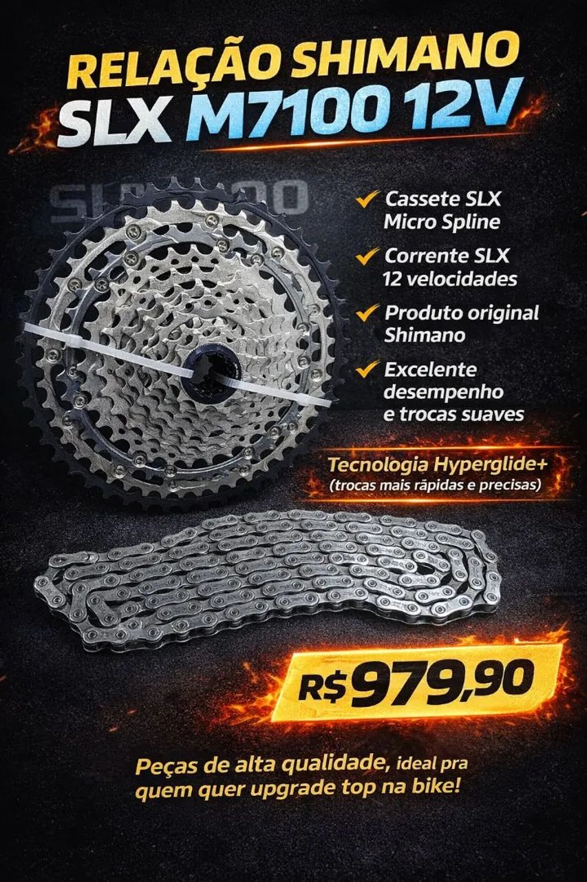 Relação shimano SLX m7100 ... corrente + cassete 