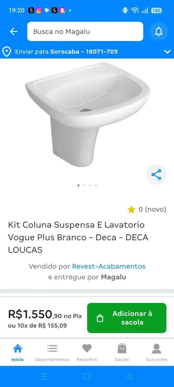 Lavatório com coluna suspensa - Foto 2