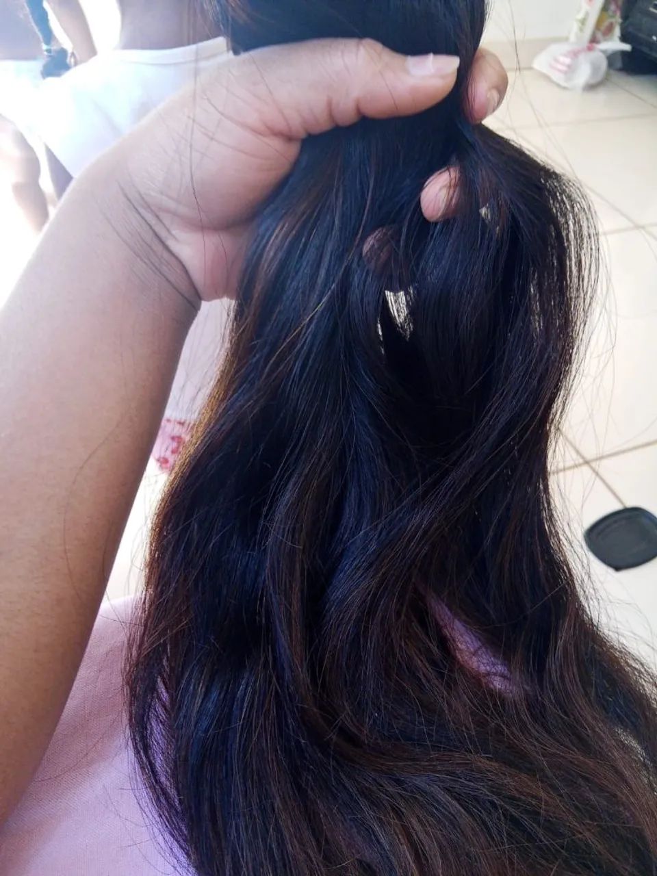 Cabelo humano indiano, hidratado, bem conservado e com mechas amêndoas . - Foto 2