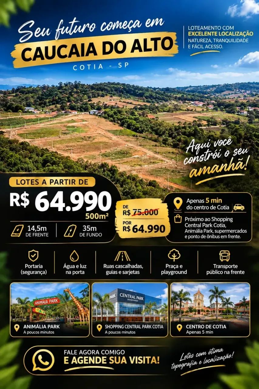 Terreno em Caucaia do Alto Cotia com 500m² - Documentação ok