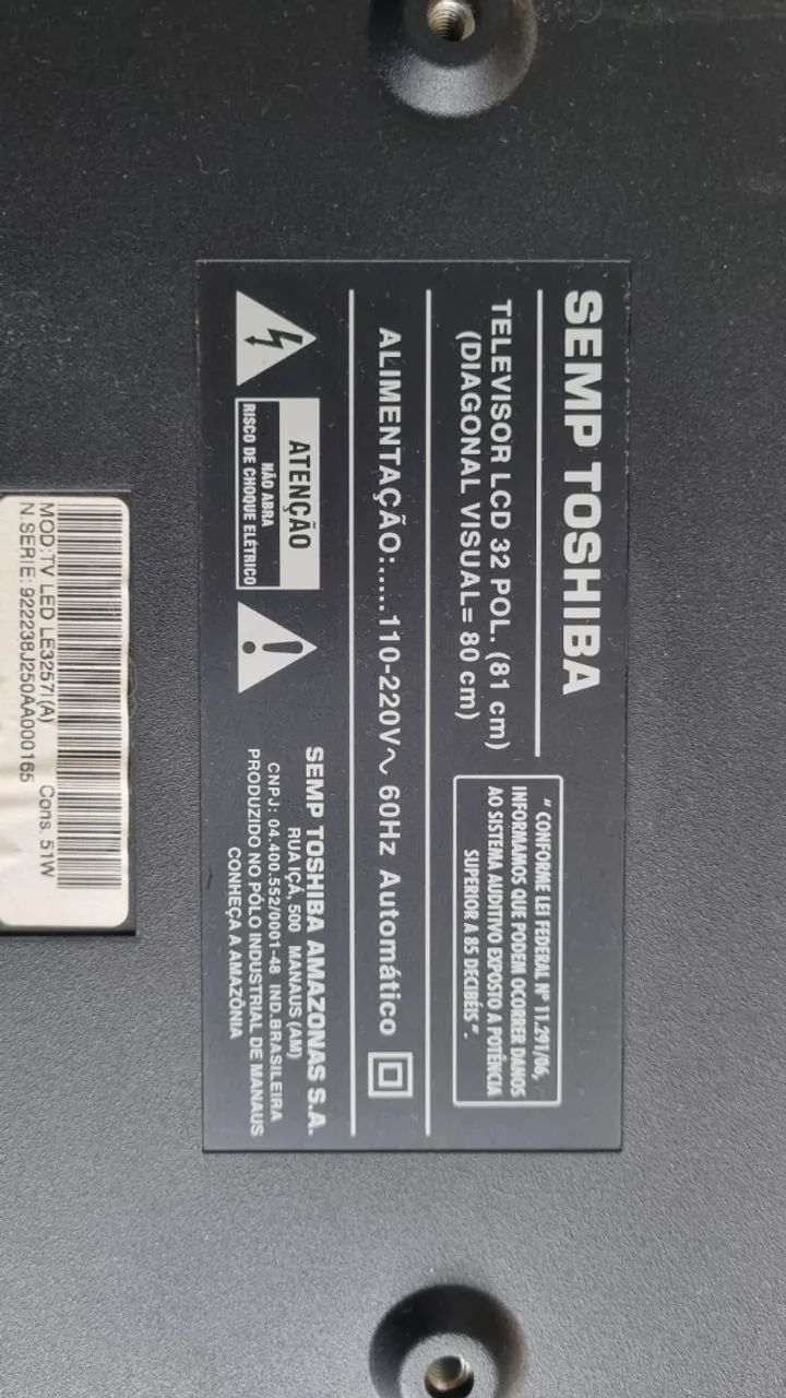 TV Semp Toshiba LE3257 - Usada, em ótimo estado! - Foto 2