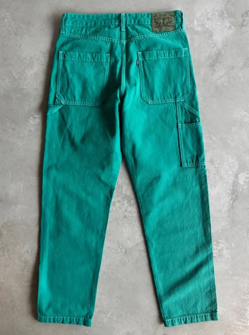 calça levi's carpenter verde vintage - Foto 4