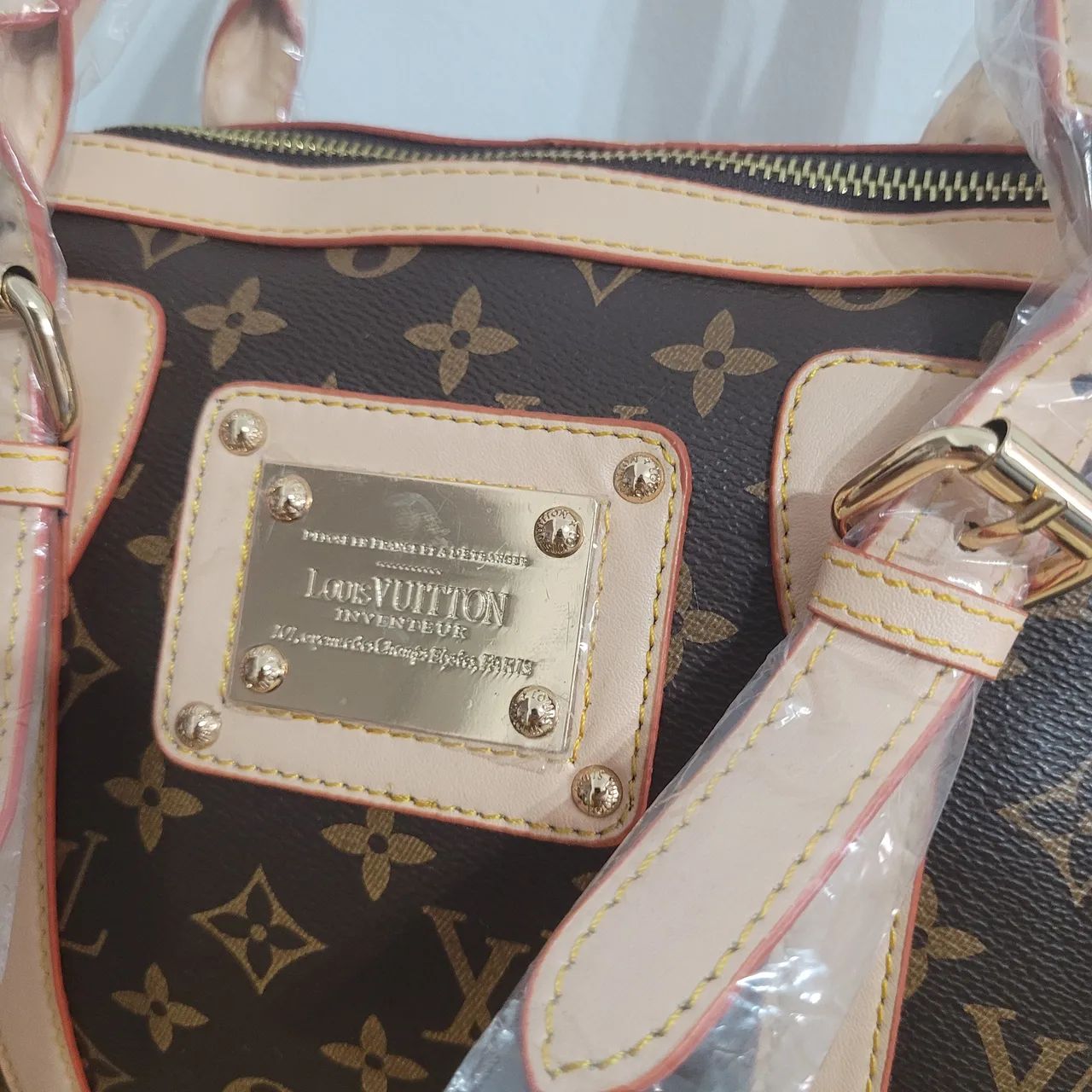 Bolsa grande lv marrom e bege  - Foto 2