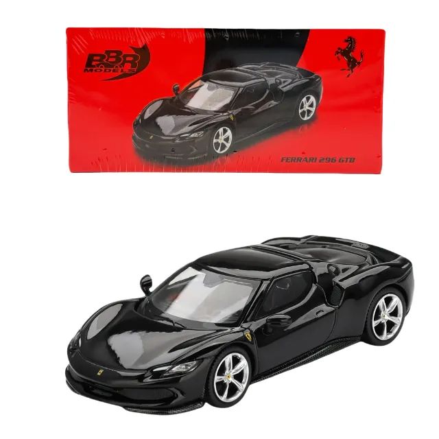 MINIATURA Ferrari 296 GTB Nero Daytona BBR MODELS 1/64