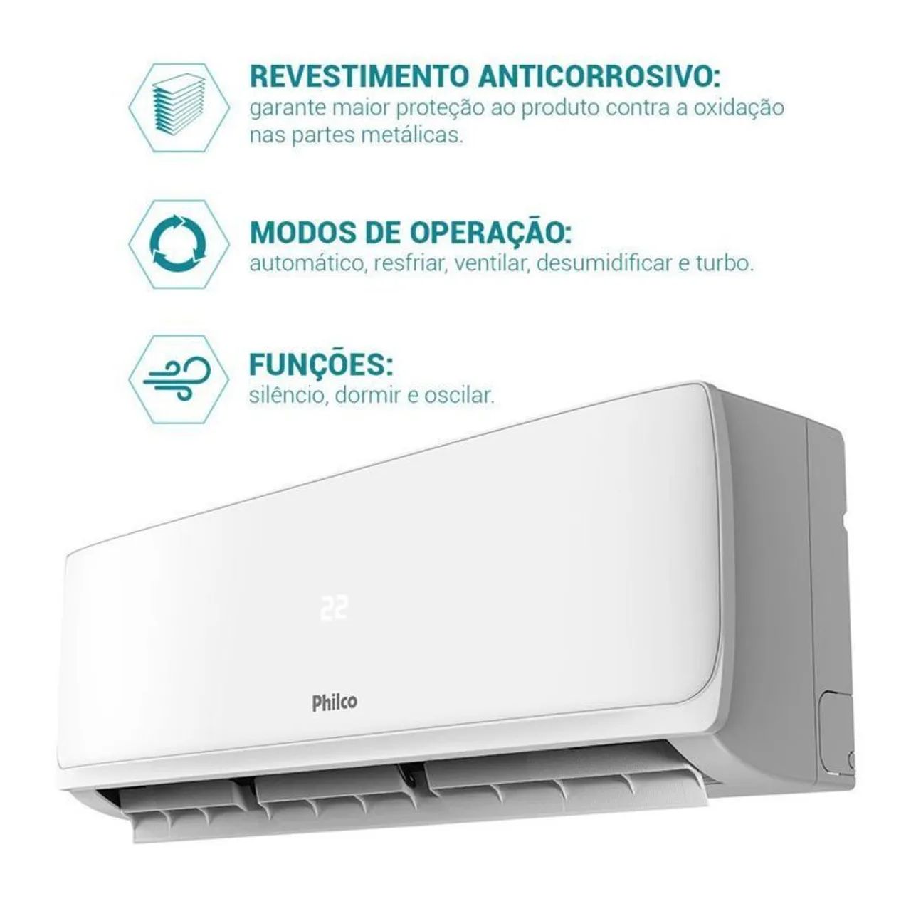 AR CONDICIONADO 9.000 BTUs  PHILCO NOVO GARANTIA DE 01 ANO - Foto 3