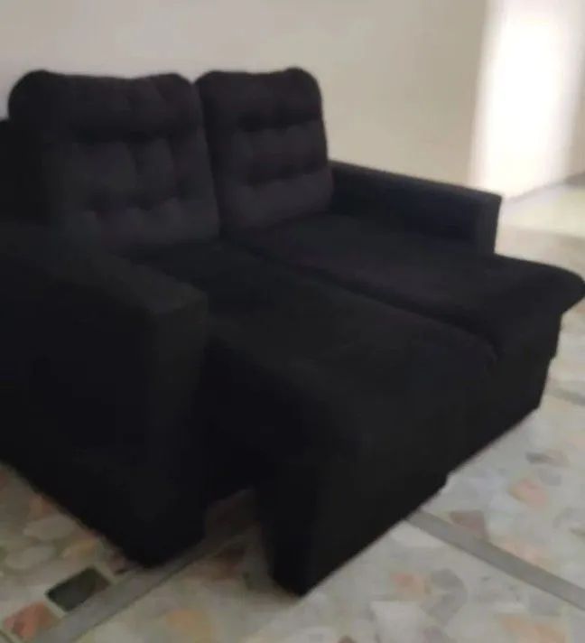Sofá retrátil preto - Foto 2