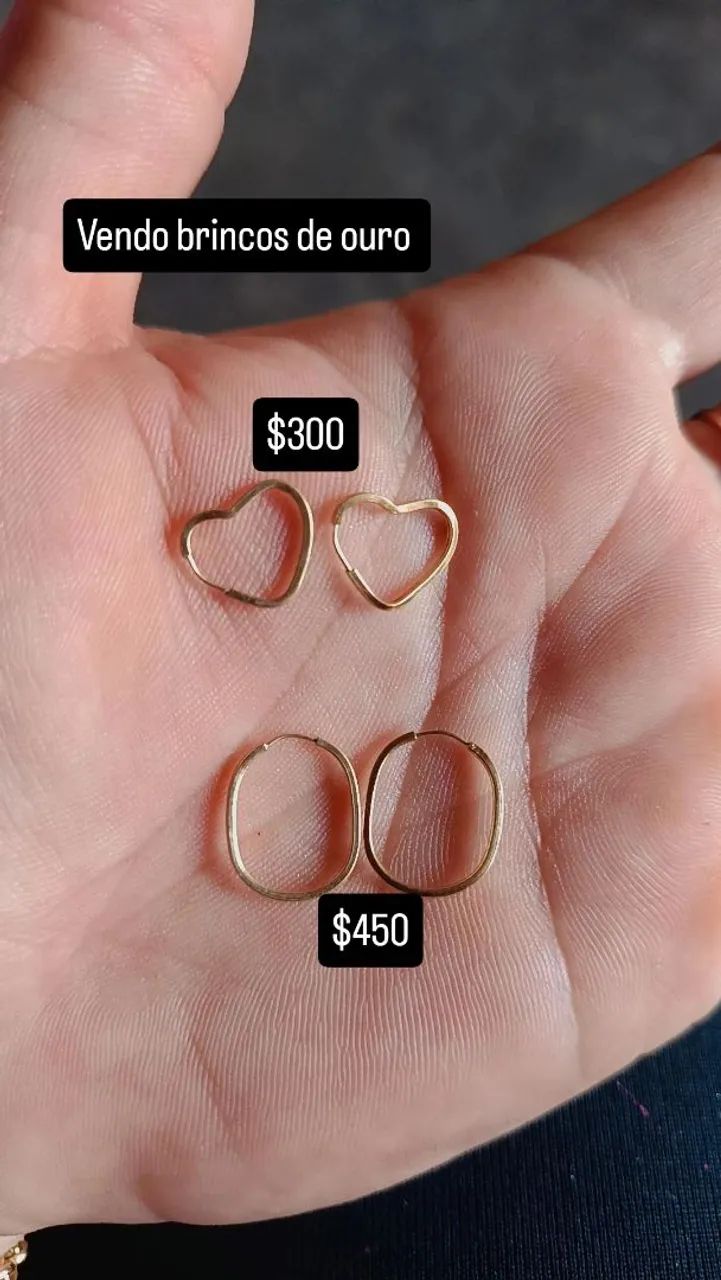 Vendo brincos de ouro 