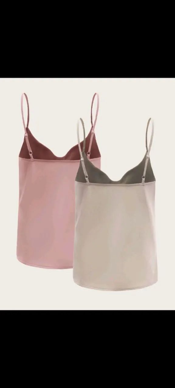 Kit blusas de cetim rosa e champanhe ,novas nunca usadas. - Foto 2