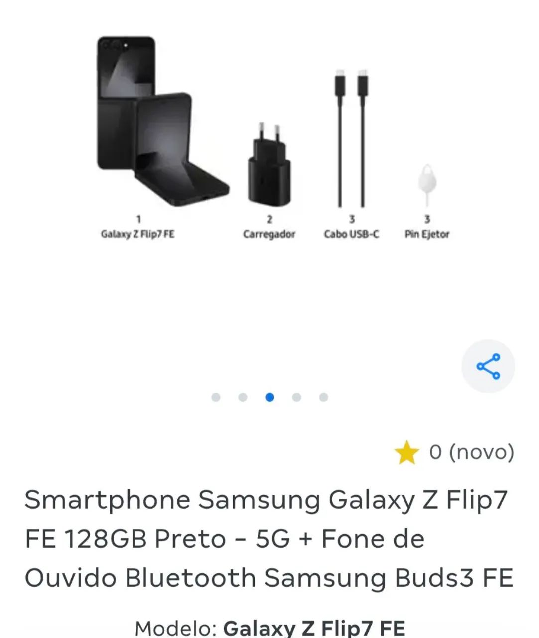 Celular Samsung flip7 FE preto - Foto 3