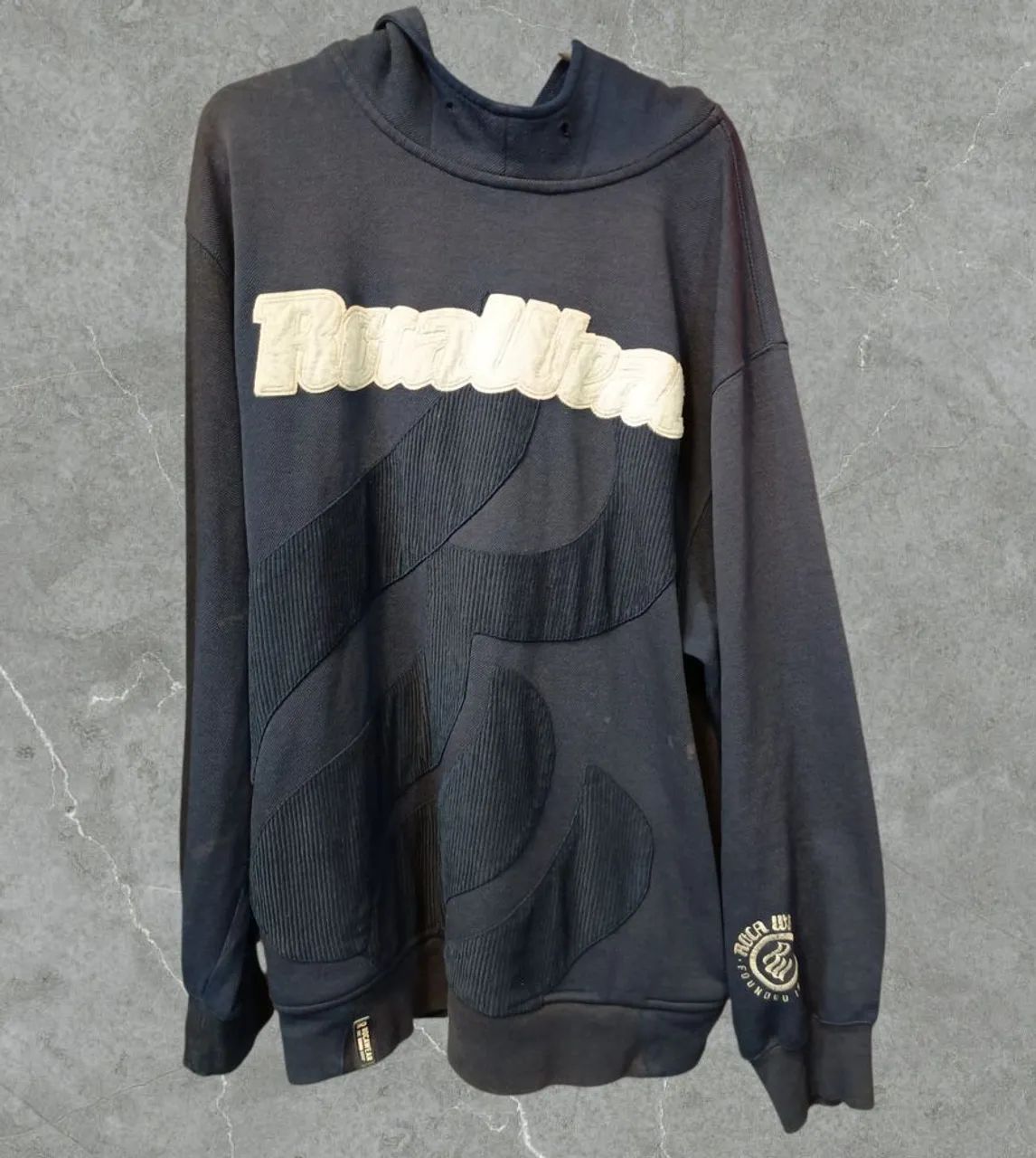 moletom rocawear com capuz azul 