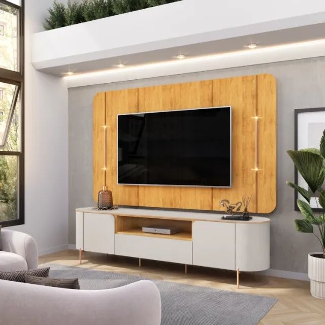 Bancada c/ Painel p/ TV Areta 100%MDF. - Foto 3