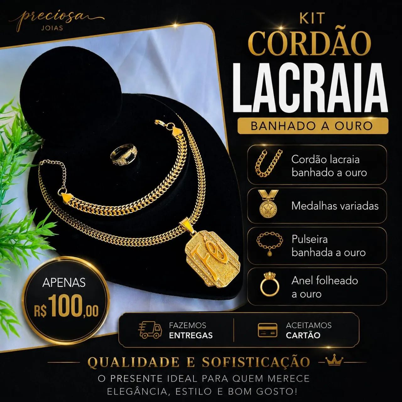Cordão masculino conjunto completo  - Foto 2