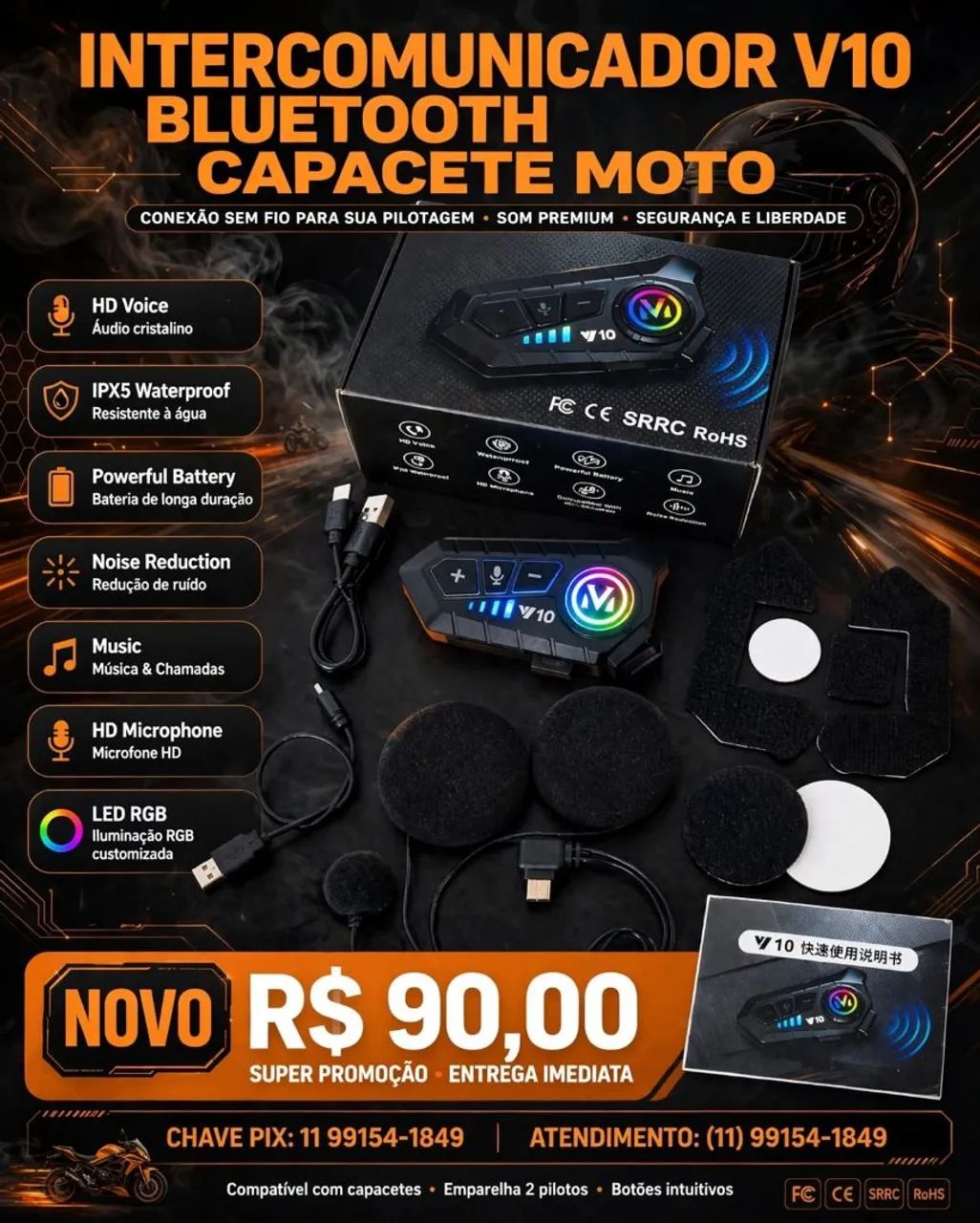 Fone para capacete 