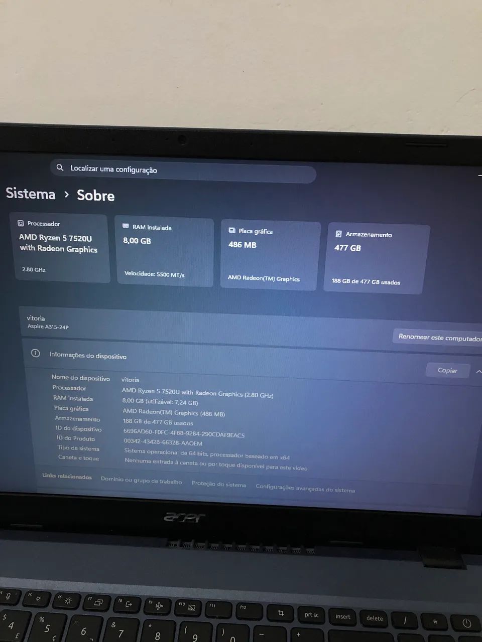 Notebook racer com processador razer 5  - Foto 2